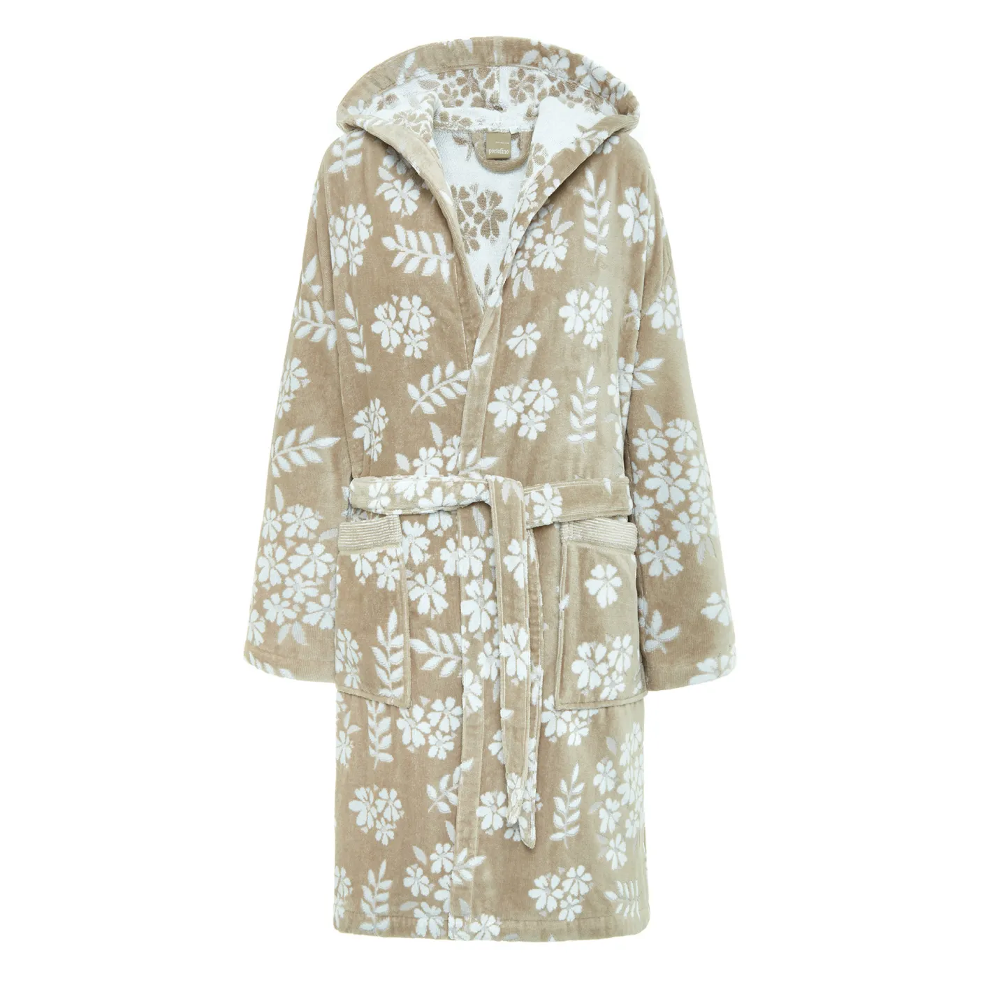 coincasa Accappatoi E Ciabatte|Biancheria Bagno|Accappatoio cotone velour motivo floreale Portofino Beige