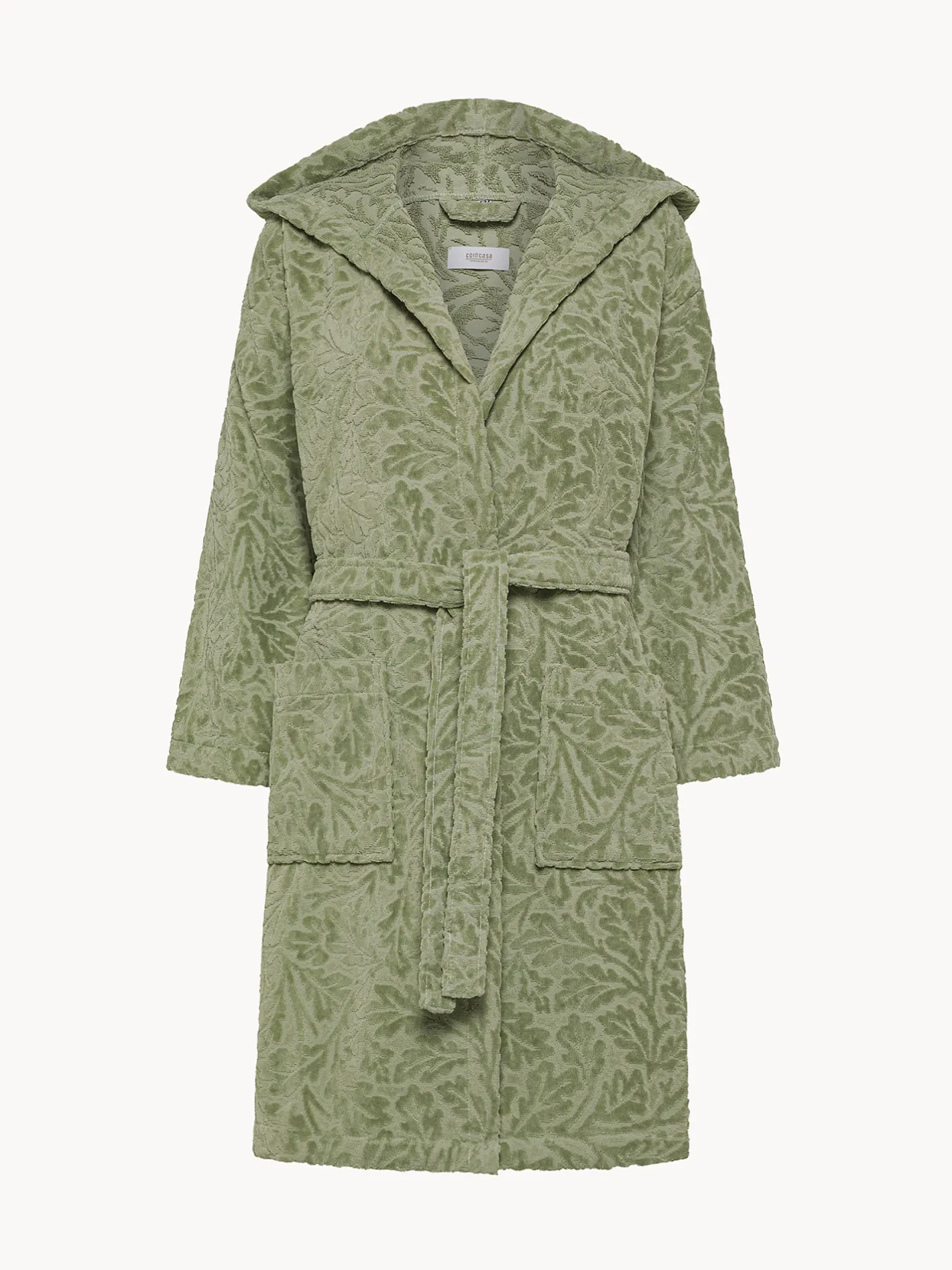 coincasa Accappatoi E Ciabatte|Accappatoio in cotone velour motivo in rilievo Verde