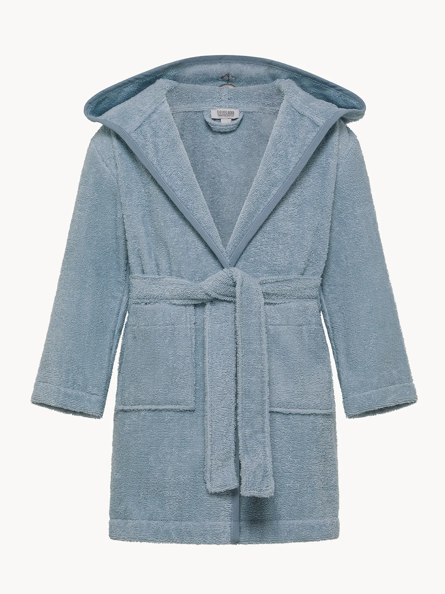 coincasa Accappatoi E Ciabatte|Accappatoio in puro cotone dettaglio cagnolino Azzurro