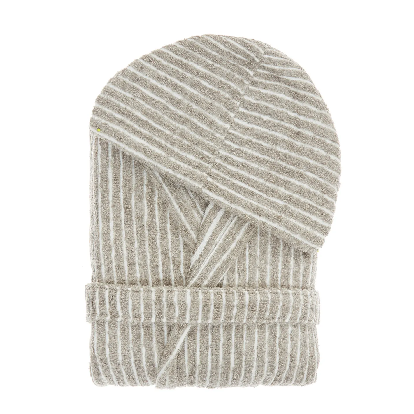 coincasa Accappatoi E Ciabatte|Biancheria Bagno|Accappatoio puro cotone a righe Thermae Beige