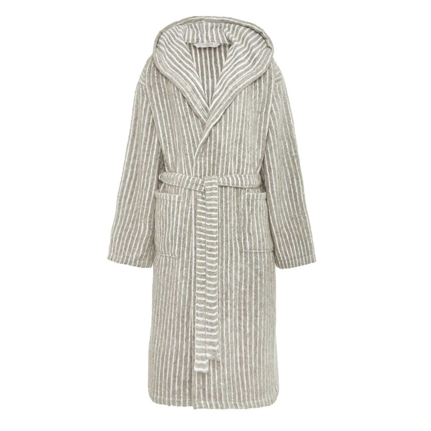 coincasa Accappatoi E Ciabatte|Biancheria Bagno|Accappatoio puro cotone a righe Thermae Beige