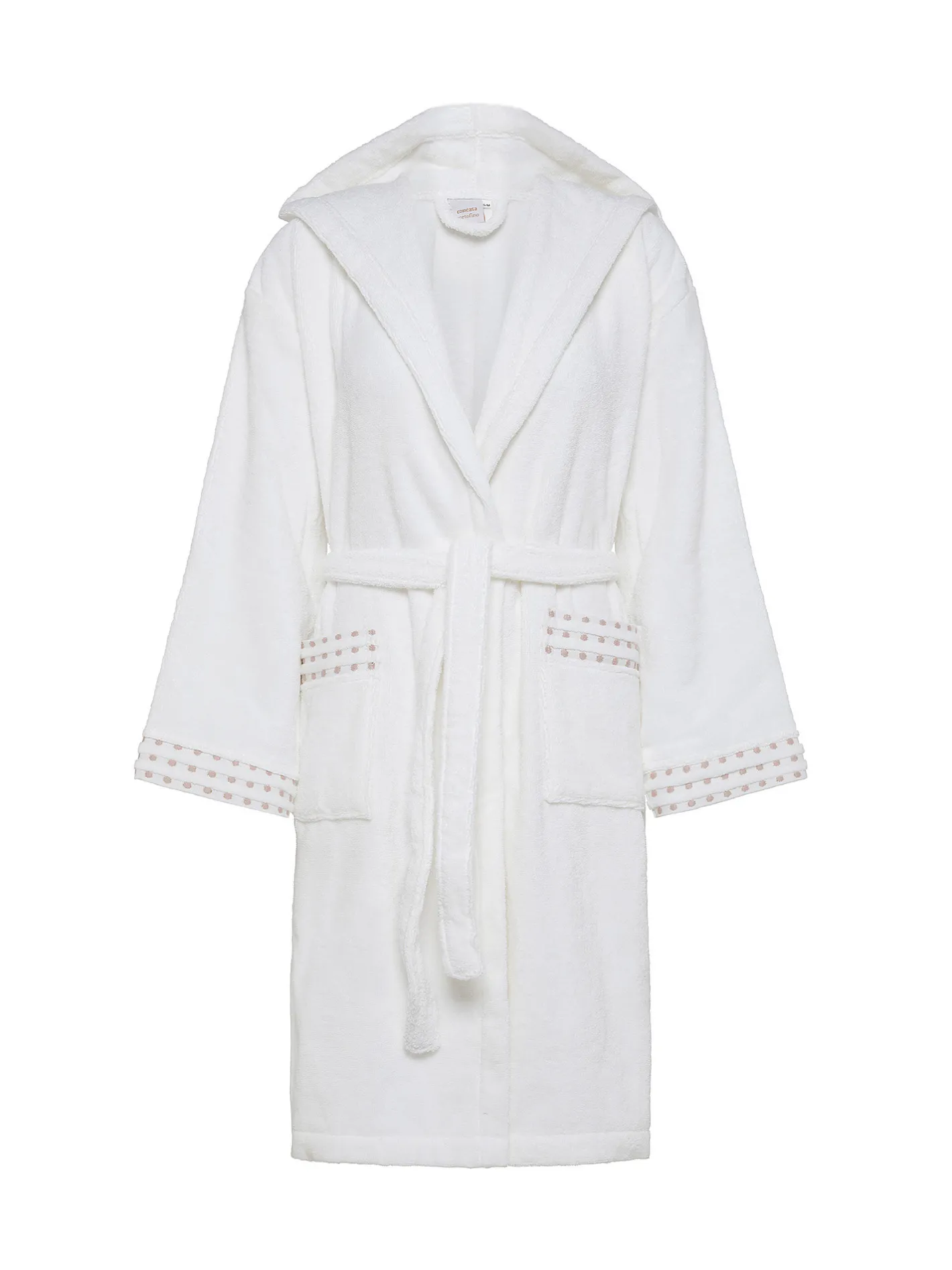 coincasa Accappatoi E Ciabatte|Biancheria Bagno|Accappatoio puro cotone motivo geometrico Portofino Bianco