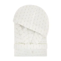 coincasa Accappatoi E Ciabatte|Biancheria Bagno|Accappatoio spugna di cotone motivo trattini Portofino Bianco