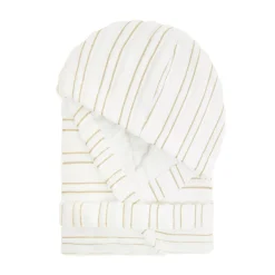 coincasa Accappatoi E Ciabatte|Biancheria Bagno|Accappatoio spugna di cotone motivo a righe Portofino Bianco