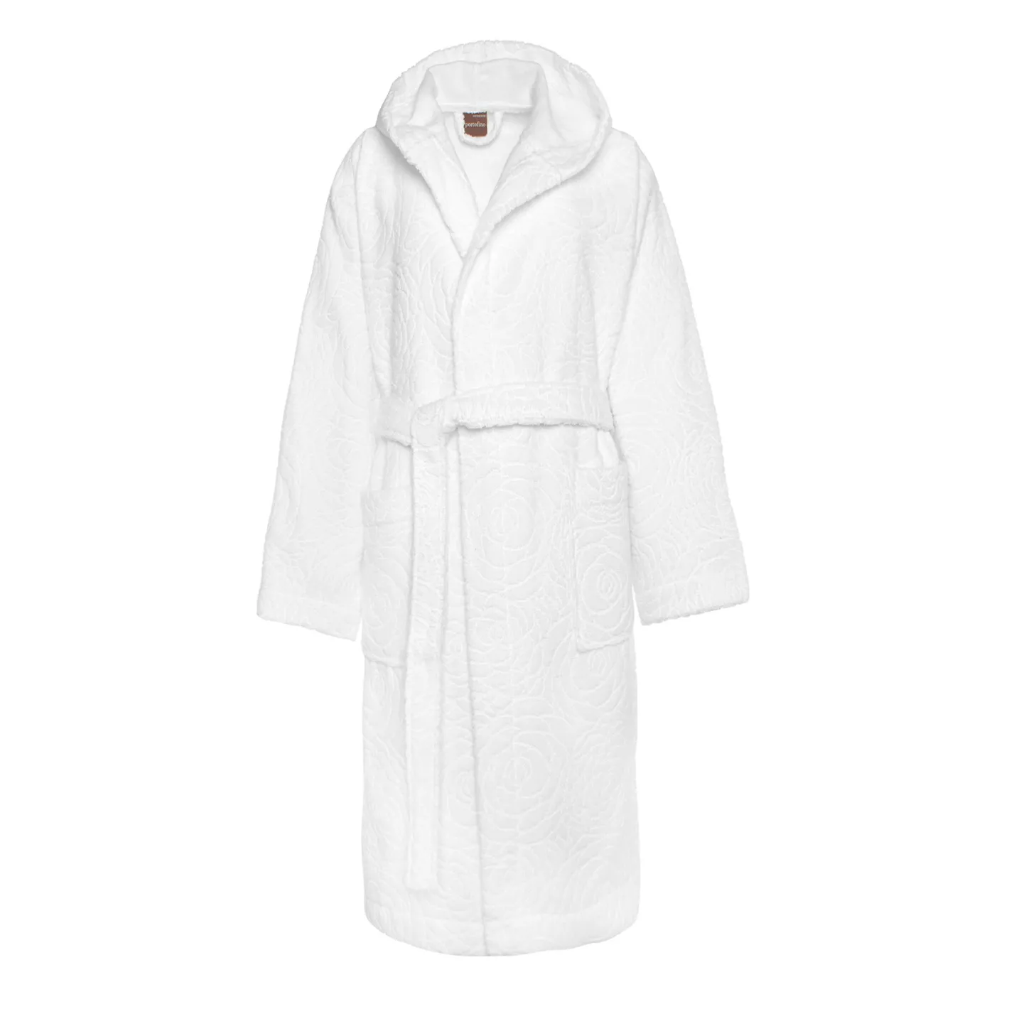 coincasa Accappatoi E Ciabatte|Biancheria Bagno|Accappatoio spugna puro cotone rose inglesi Portofino Bianco