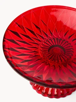 coincasa Vassoi E Alzate|Alzatina in vetro spruzzato stampato Rosso