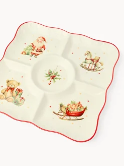 coincasa Coppe E Coppette|Antipastiera in porcellana Natale vintage Bianco