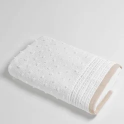 coincasa Asciugamani|Biancheria Bagno|Asciugamano con lavorazione dots a rilievo Portofino Bianco/Beige
