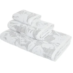 coincasa Asciugamani|Biancheria Bagno|Asciugamano cotone jacquard motivo floreale Portofino Grigio chiaro