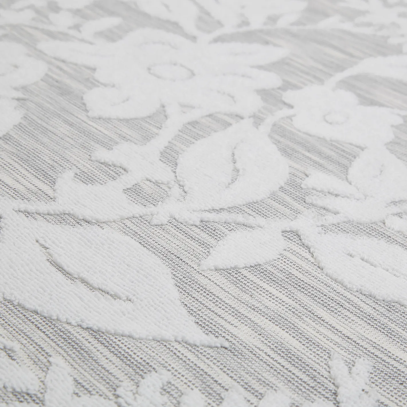 coincasa Asciugamani|Biancheria Bagno|Asciugamano cotone jacquard motivo floreale Portofino Grigio chiaro