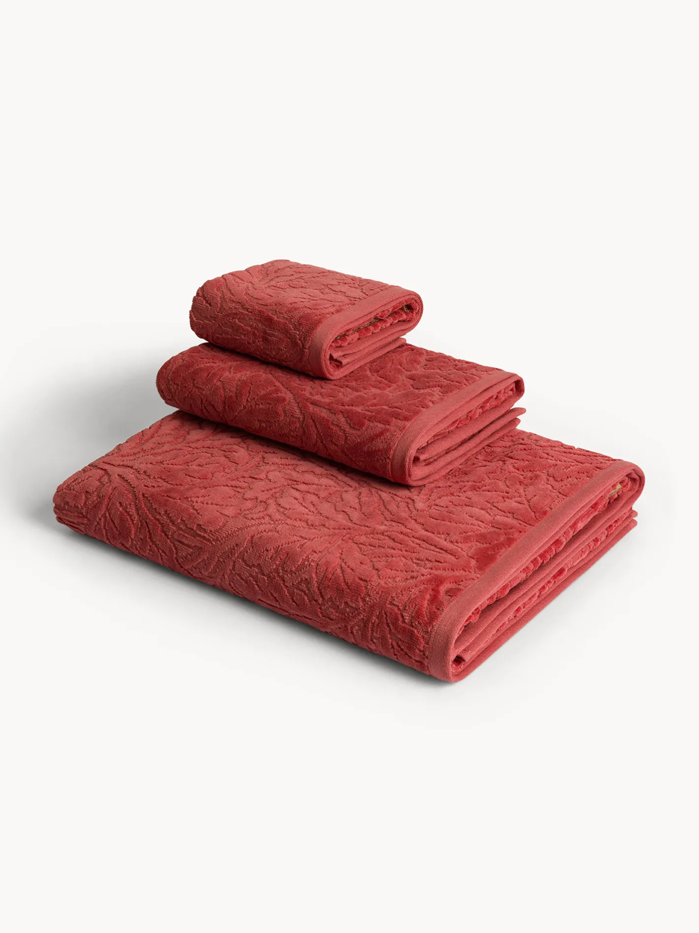 coincasa Asciugamani|Asciugamano in cotone velour motivo in rilievo Rosa cipria