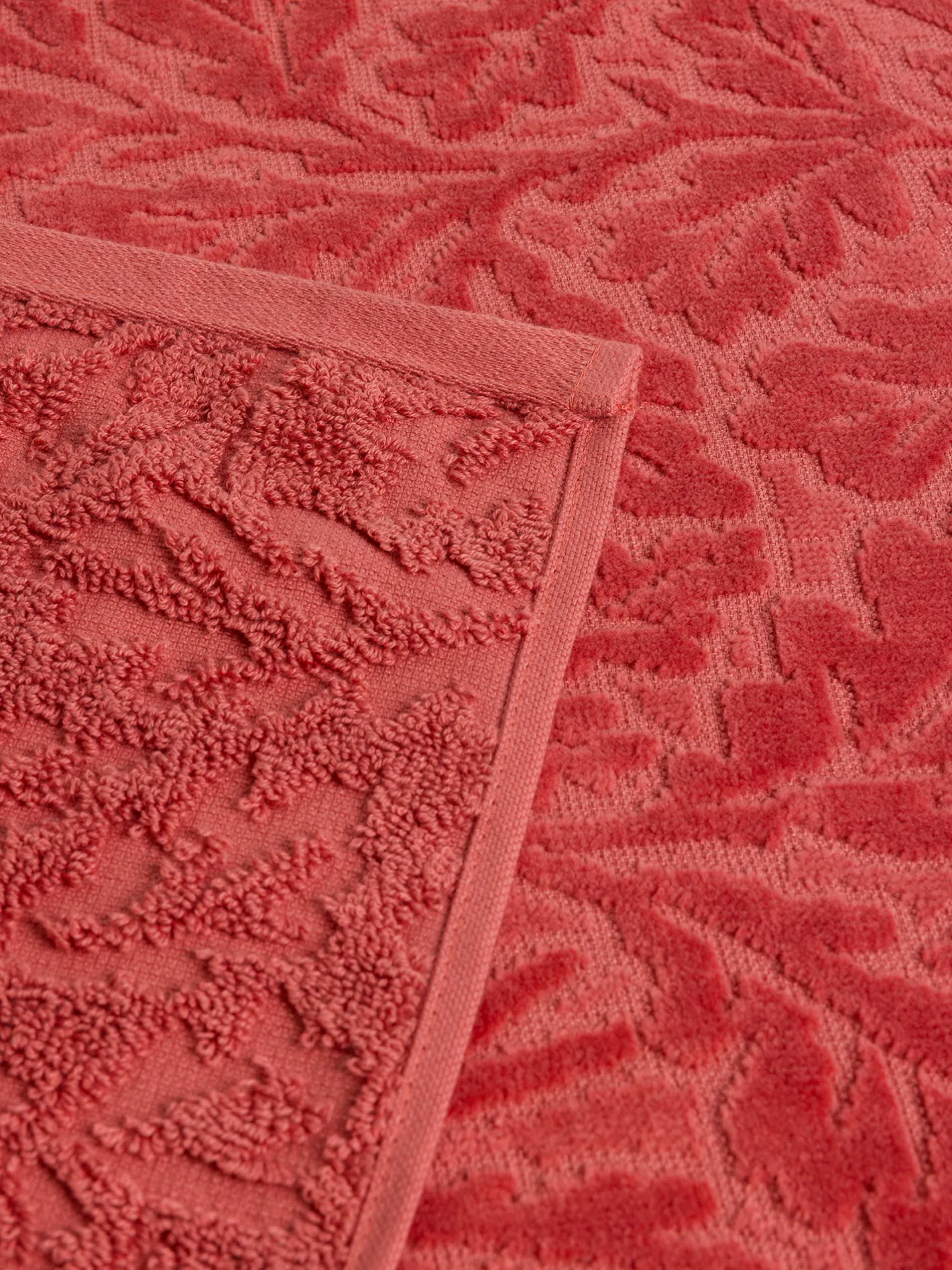 coincasa Asciugamani|Asciugamano in cotone velour motivo in rilievo Rosa cipria