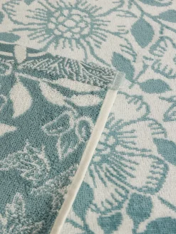 coincasa Asciugamani|Asciugamano in cotone velour fantasia floreale Azzurro