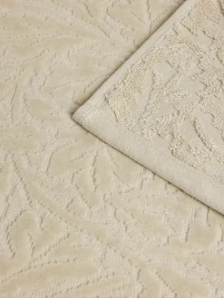 coincasa Asciugamani|Asciugamano in cotone velour motivo in rilievo Bianco avorio