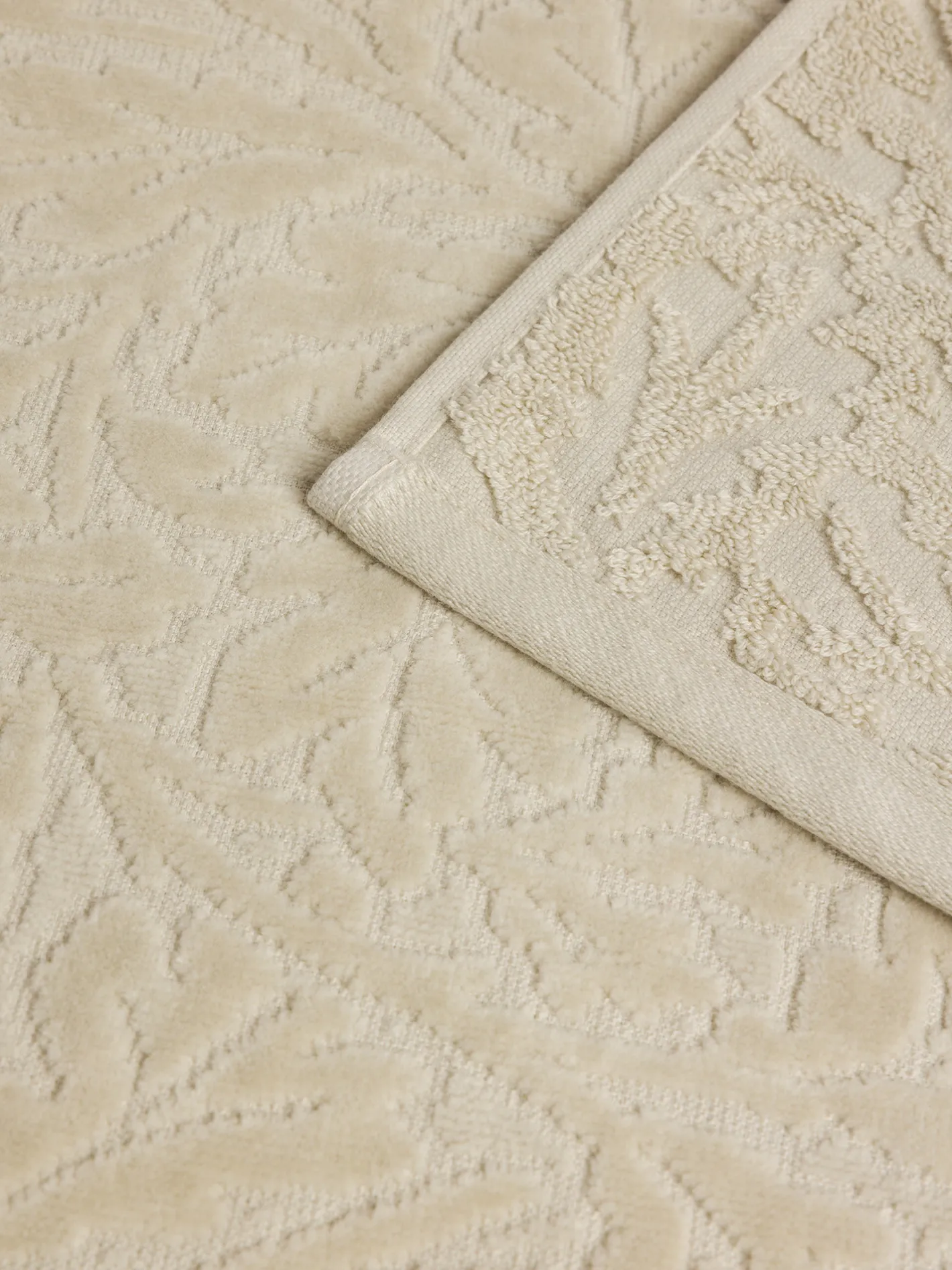 coincasa Asciugamani|Asciugamano in cotone velour motivo in rilievo Bianco avorio