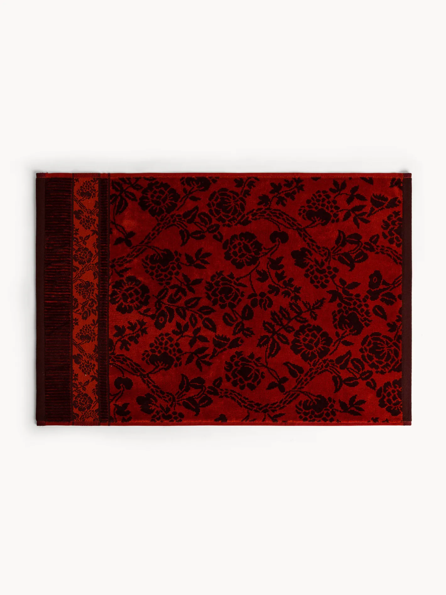 coincasa Asciugamani|Asciugamano in cotone velour fantasia floreale Rosso