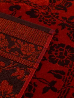 coincasa Asciugamani|Asciugamano in cotone velour fantasia floreale Rosso