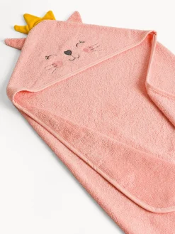 coincasa Asciugamani|Asciugamano in puro cotone dettaglio gattino Rosa