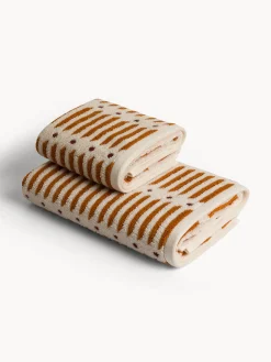 coincasa Asciugamani|Asciugamano in spugna di cotone fantasia geometrica Marrone