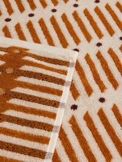 coincasa Asciugamani|Asciugamano in spugna di cotone fantasia geometrica Marrone