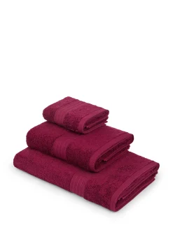 coincasa Asciugamani|Biancheria Bagno|Asciugamano puro cotone tinta unita Zefiro Rosso ciliegia