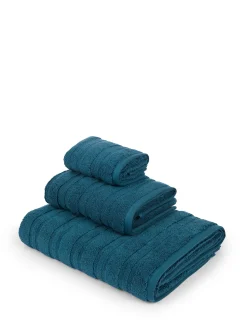 coincasa Asciugamani|Biancheria Bagno|Asciugamano puro cotone tinta unita Zefiro Gold Blu