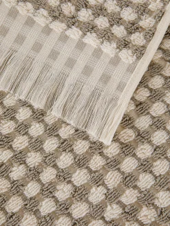 coincasa Asciugamani|Biancheria Bagno|Asciugamano puro cotone trama scacchiera Thermae Bianco/Grigio