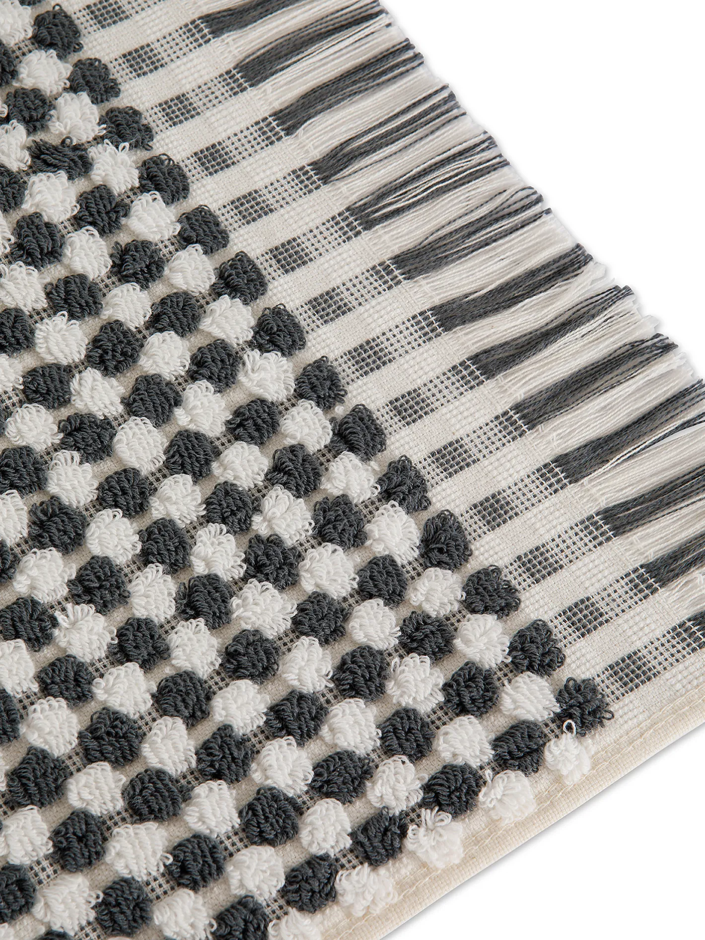 coincasa Asciugamani|Biancheria Bagno|Asciugamano puro cotone trama scacchiera Thermae Bianco/Nero