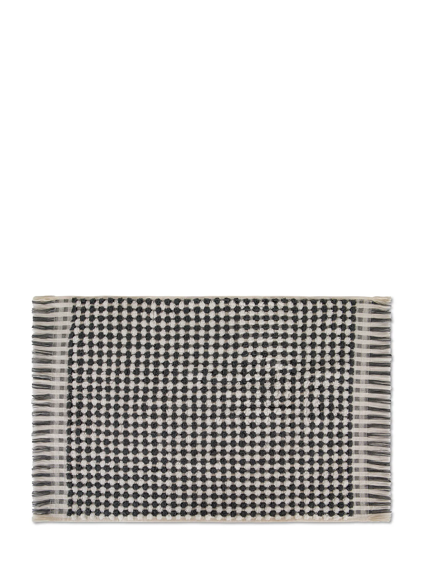 coincasa Asciugamani|Biancheria Bagno|Asciugamano puro cotone trama scacchiera Thermae Bianco/Nero