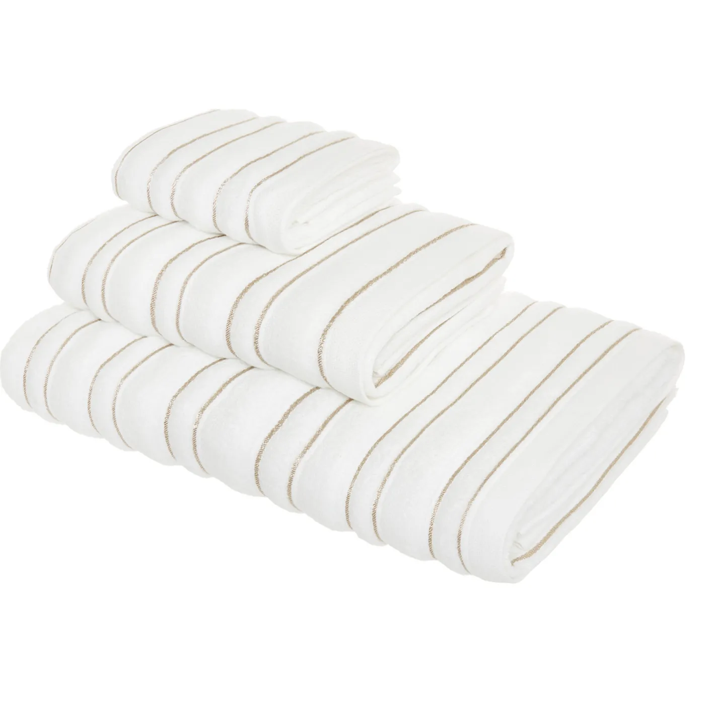 coincasa Asciugamani|Biancheria Bagno|Asciugamano spugna di cotone motivo a righe Portofino Bianco