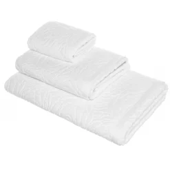 coincasa Asciugamani|Biancheria Bagno|Asciugamano spugna puro cotone rose inglesi Portofino Bianco