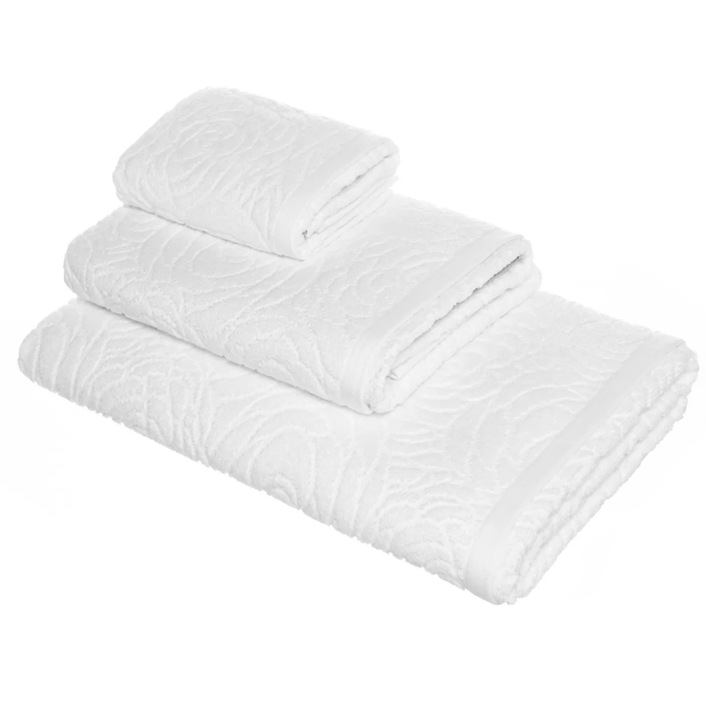 coincasa Asciugamani|Biancheria Bagno|Asciugamano spugna puro cotone rose inglesi Portofino Bianco