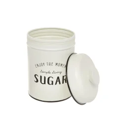 Contenitori E Cestini|Barattolo ferro smaltato Sugar Bianco