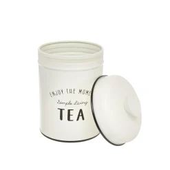 Contenitori E Cestini|Barattolo ferro smaltato Tea Bianco