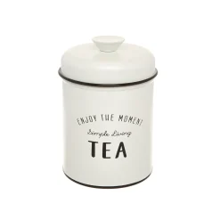 Contenitori E Cestini|Barattolo ferro smaltato Tea Bianco