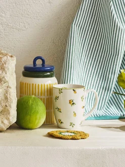 Contenitori E Cestini|Barattolo in ceramica a righe Multicolor