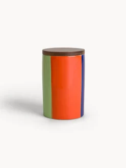 Contenitori E Cestini|Barattolo in ceramica a righe Multicolor
