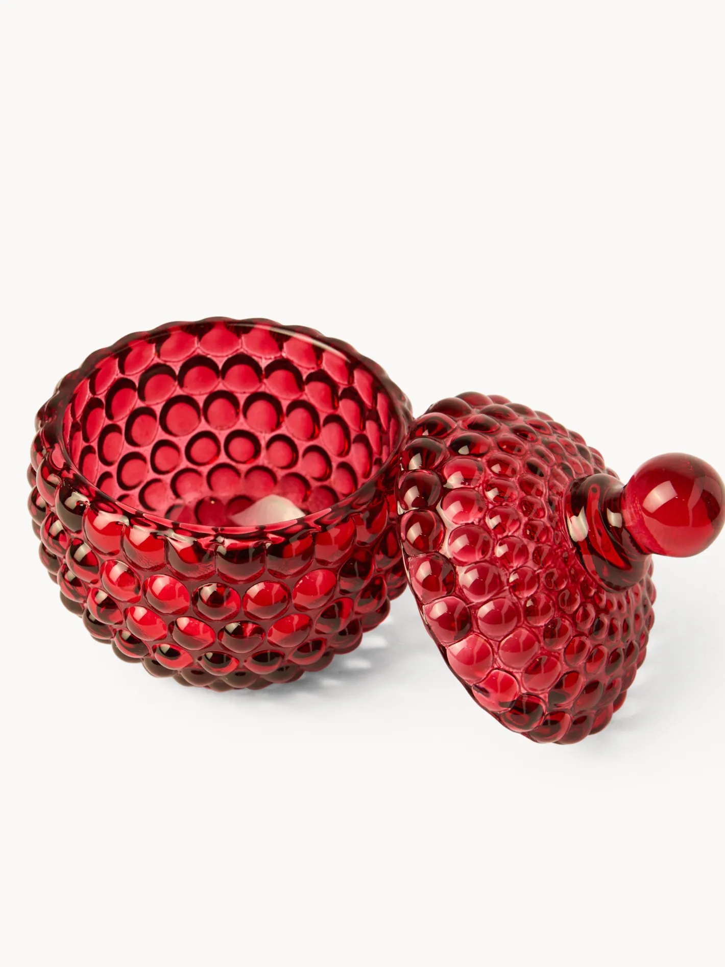 coincasa Contenitori E Cestini|Coppe E Contenitori Natalizi|Barattolo in vetro stampato Rosso