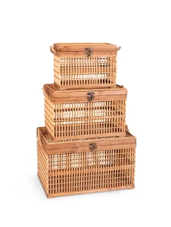 coincasa Arredo Soggiorno|Baule decorativo in bamboo Beige