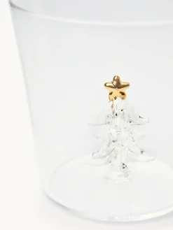 coincasa Bicchieri E Calici|Bicchieri E Calici Natalizi|Bicchiere in vetro borosilicato dettaglio alberello Trasparente