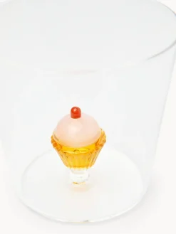 coincasa Bicchieri E Calici|Bicchieri E Calici Natalizi|Bicchiere in vetro borosilicato dettaglio cupcake Trasparente