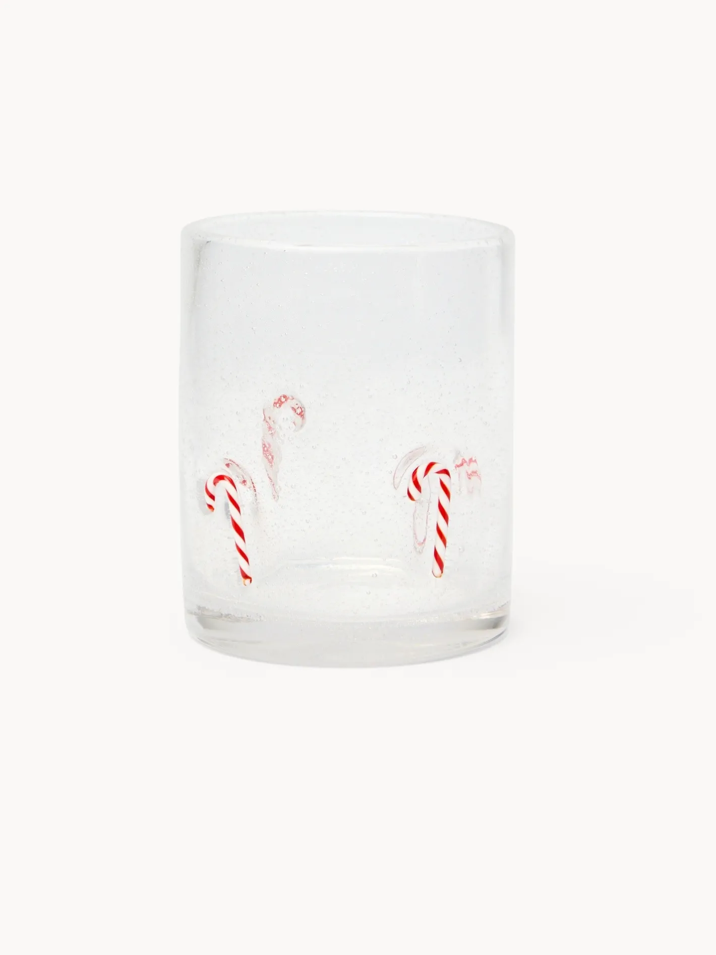 coincasa Bicchieri E Calici|Bicchieri E Calici Natalizi|Bicchiere in vetro con applicazioni bastoncini di zucchero Trasparente