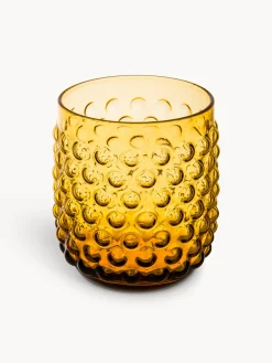 coincasa Bicchieri E Calici|Bicchiere in vetro con bolle in rilievo Giallo ocra