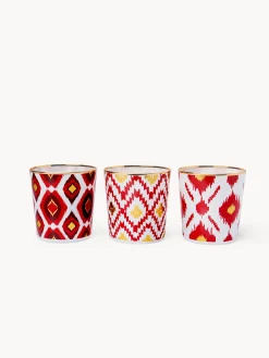 coincasa Bicchieri E Calici|Bicchieri E Calici Natalizi|Bicchieri in vetro con decoro ikat Rosso
