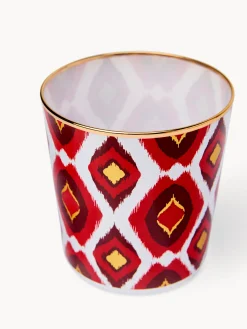 coincasa Bicchieri E Calici|Bicchieri E Calici Natalizi|Bicchieri in vetro con decoro ikat Rosso