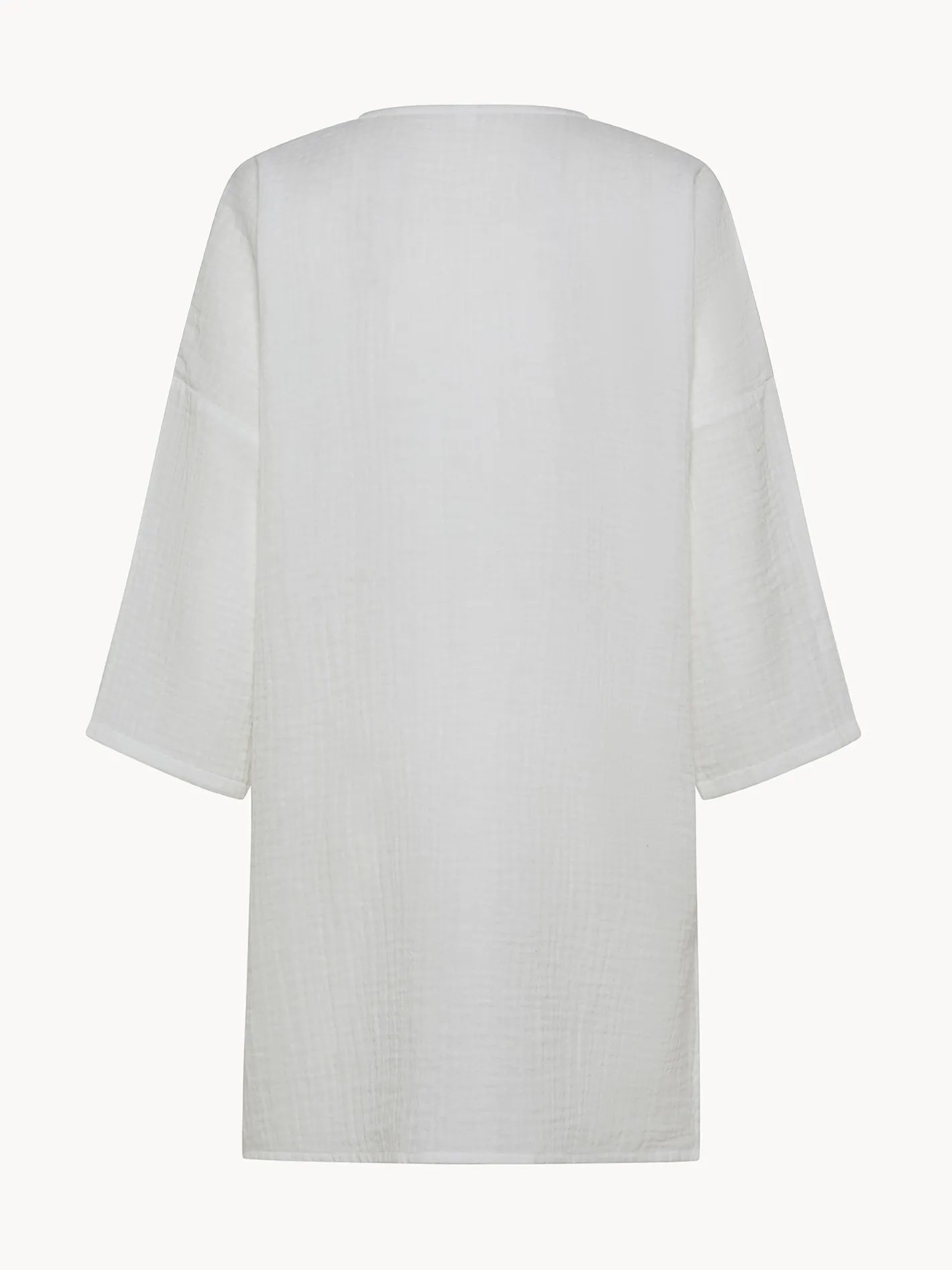 Homewear|Caftano in mussola di cotone tinta unita Bianco