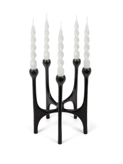 coincasa Lanterne, Candelieri E Portacandele|Lanterne E Vasi Da Esterno|Candeliere a 5 luci in metallo Nero