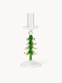 coincasa Lanterne, Candelieri E Portacandele|Candele Natalizie|Candeliere in vetro borosilicato decoro albero Trasparente
