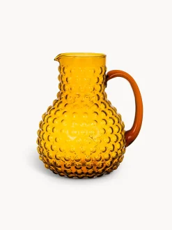 coincasa Caraffe E Decanter|Caraffa in vetro con bolle in rilievo Giallo ocra