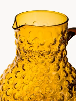 coincasa Caraffe E Decanter|Caraffa in vetro con bolle in rilievo Giallo ocra